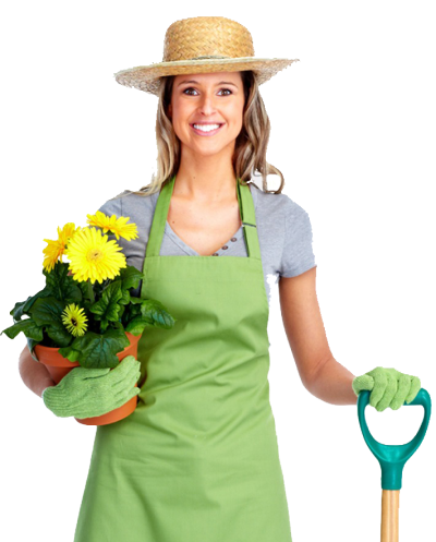 A woman with flower in hat