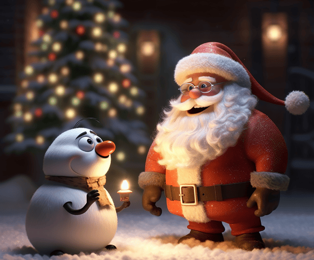 Santa and snowman