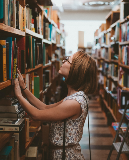 women in library