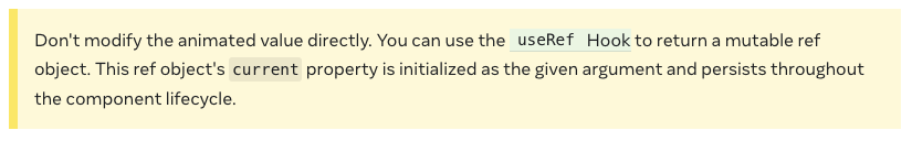 Animated Value documentation tip