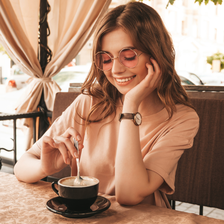 lady with coffee