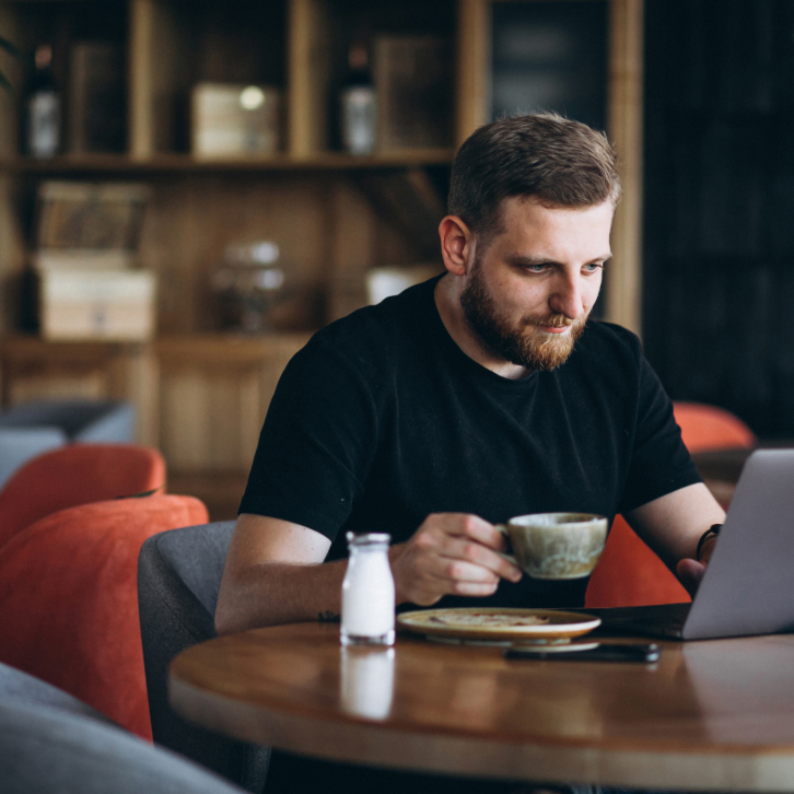 man with coffee