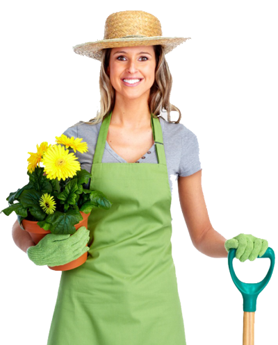 woman gardener with flower